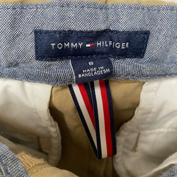 Tommy Hilfiger Pants Boys Small Sz 8 Beige Stretch Chino Khaki Slim Fit Trousers - Picture 6 of 15